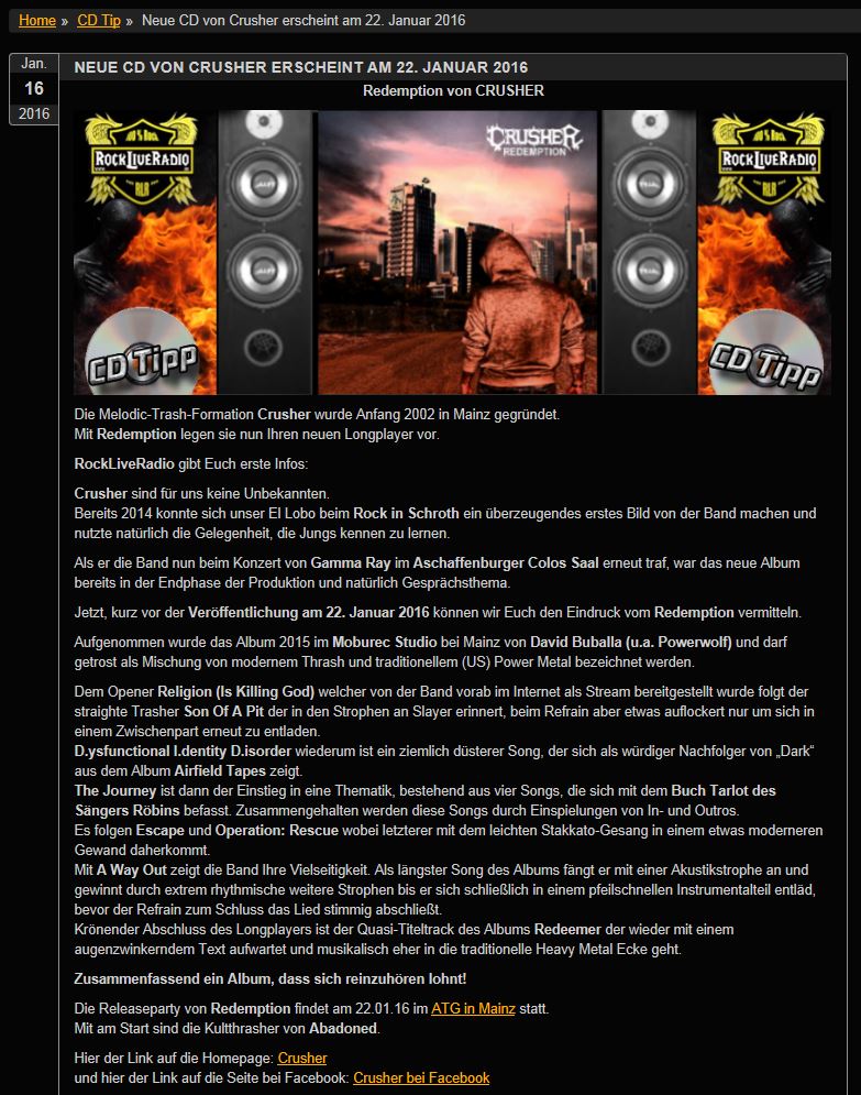 2016-01-25 12_53_00-RockLiveRadio _ Neue CD von Crusher erscheint am 22. Januar 2016